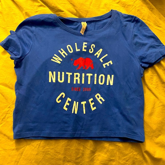Bella Canvas Tops - Wholesale Nutrition Center blue crop top